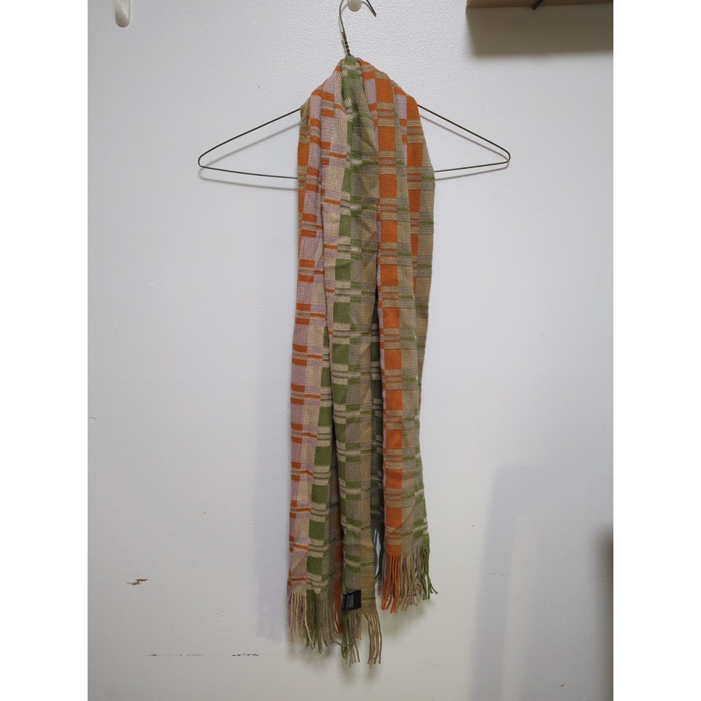Bonnefoy Creations pastel geometric abstract wool blend scarf‎ made in France
